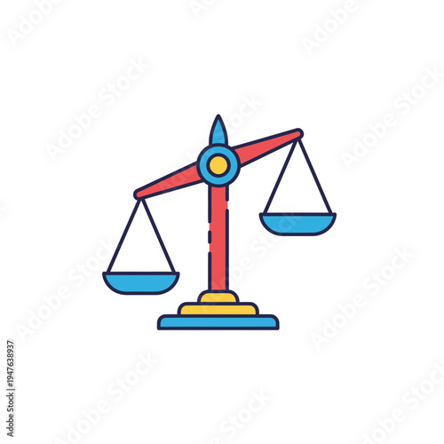 Stylized Scales of Justice Icon vector illustration