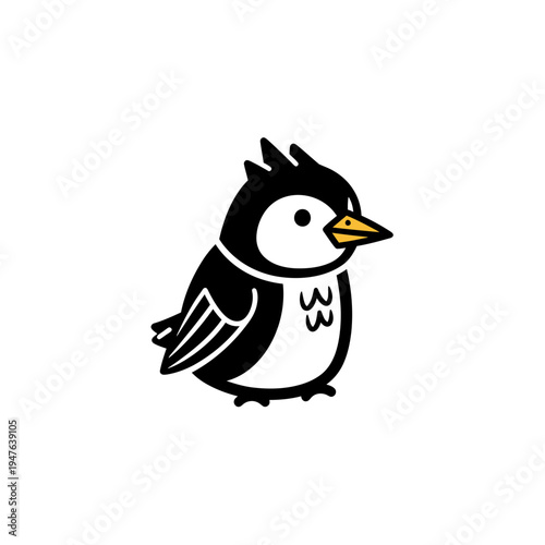Cute Bird Cartoon Style Icon vector illustration