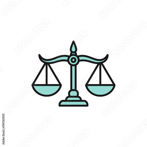Scales of Justice Icon Isolated vector illustration
