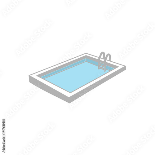 Swimming Pool Icon with Ladder vector illustration