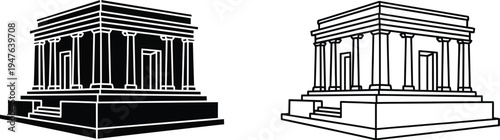 Ancient greek architecture columns Vector