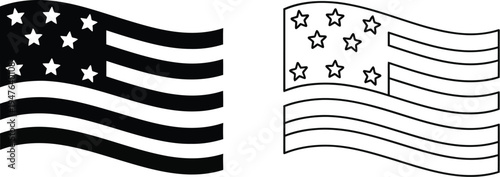 American flag symbols usa patriotic icons Vector