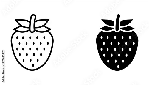 strawberry icon set. pictogram isolated on white background. Vector illustration.