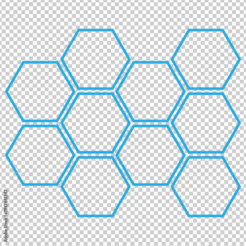 Seamless hexagonal honeycomb pattern blue vector illustration flat design scalable graphic