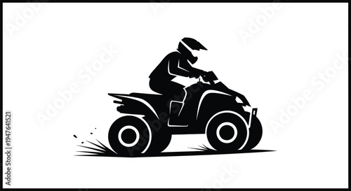 Silhouette of a rider on an all terrain vehicle in motion