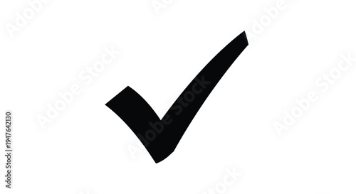 Simple black check mark icon on a plain white background