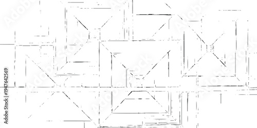 Abstract geometric square pattern background with minimalist thin black lines minimalist architectural blueprint or technical drawing style.