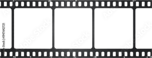 film strip halftone risograph movie cinema video reel media frame screentone vintage retro monochrome production