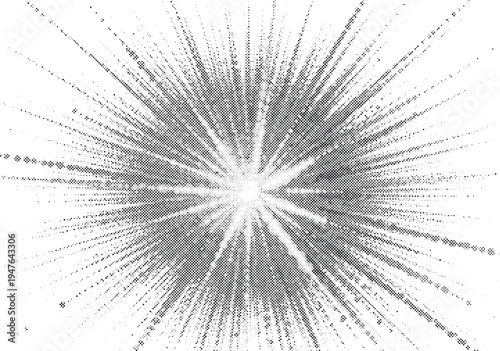 starburst spark halftone risograph flash shine burst glow grunge retro offset print screentone texture