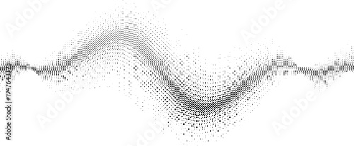 wave line halftone risograph horizontal curve flow motion grunge retro offset print screentone texture