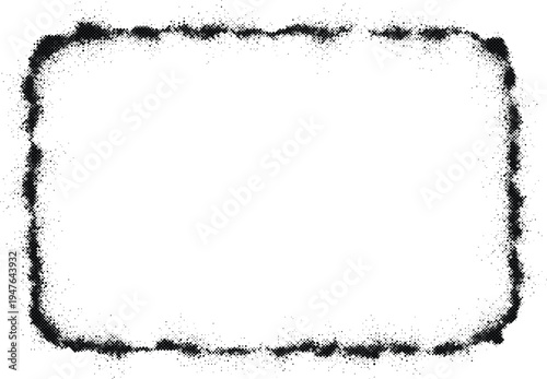 rough frame halftone risograph rectangle border edge grunge retro offset print screentone vintage monochrome