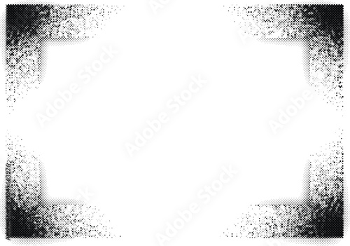 corner spray halftone risograph frame border edge template grunge retro offset print screentone texture