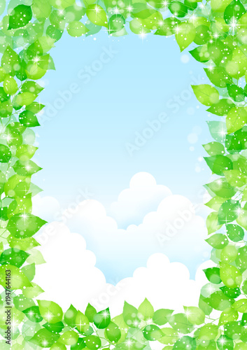 フレッシュな新緑フレーム　背景