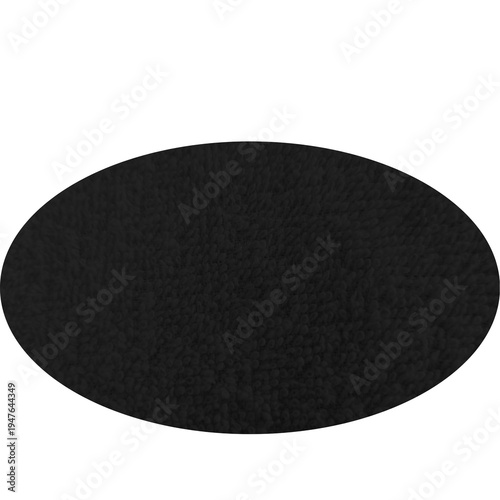 Black Oval Shape Isolated on White Background