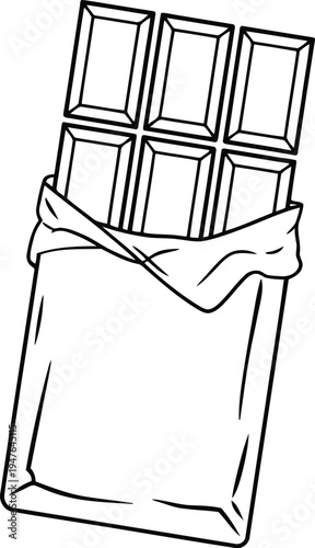 A chocolate bar wrapped in a wrapper