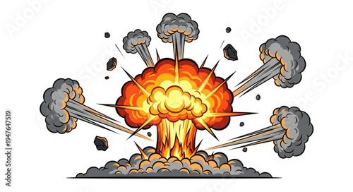 Nuclear Mushroom Cloud Explosion.