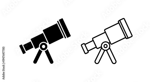 Telescope icon for astronomy and science