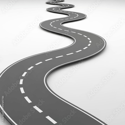 Winding road stretching into the distance.