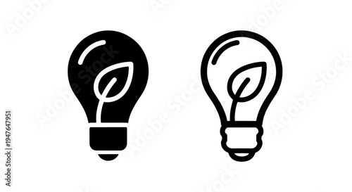 Green energy lightbulb with leaf icon