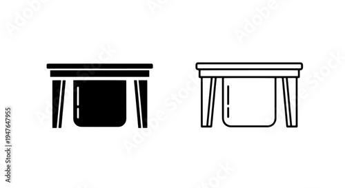 Modern desk table furniture with storage icon