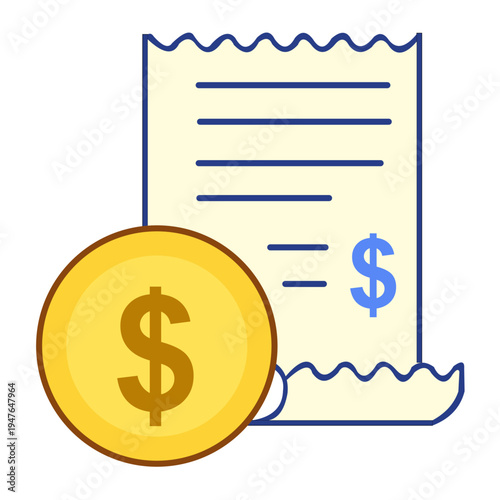 Payment receipt finance transaction document icon