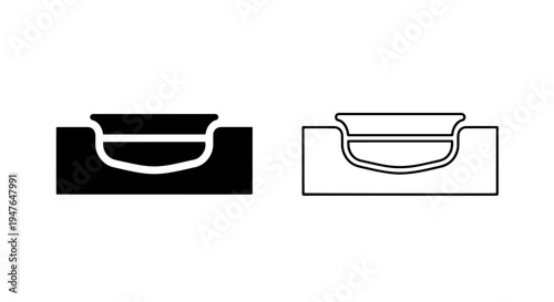 Minimalist inbox tray icon for document management and office organization