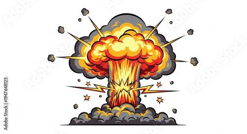 Nuclear Explosion Blast Fire.