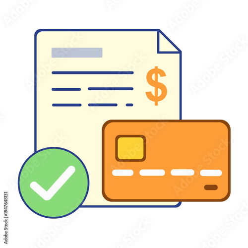 Invoice card payment digital billing icon