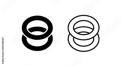 Interlocking rings icon symbolizing connection, linkage, and unity