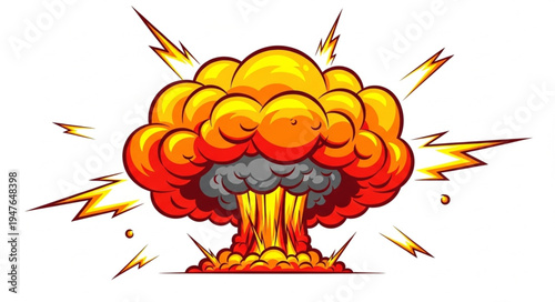 Nuclear Explosion Blast Fire.