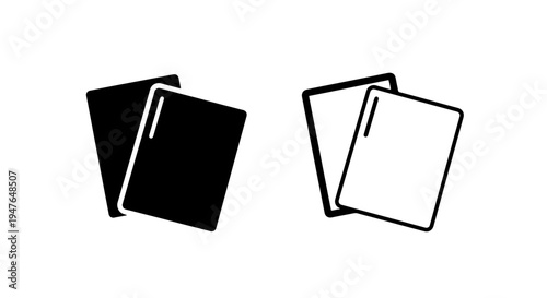 Two documents file icon: copy, compare, or duplicate paperwork symbol