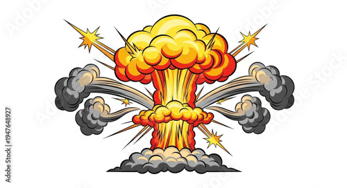 Nuclear Explosion Blast Fire.