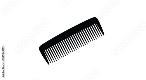A black hair comb isolated on a plain white background