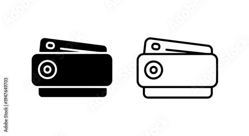 Minimalist wallet icon set for payment and finance