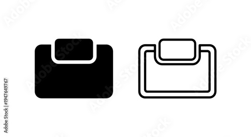 Business briefcase folder icon set for document storage and office management