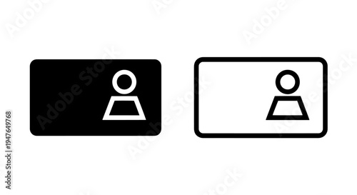 Identity card profile icon set for member login and user account identification