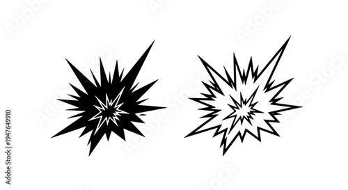 Explosion blast and comic bang symbol icon set