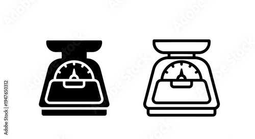 Analog kitchen scale icon for food measurement and cooking