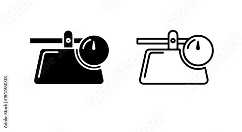 Precision balance scale icon for industrial and scientific measurement