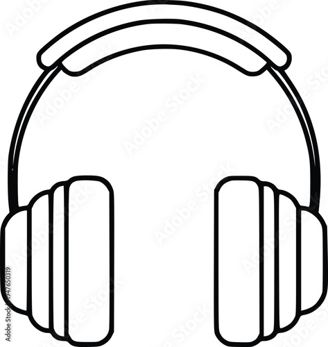 Headphones vector illustration, flat design audio equipment