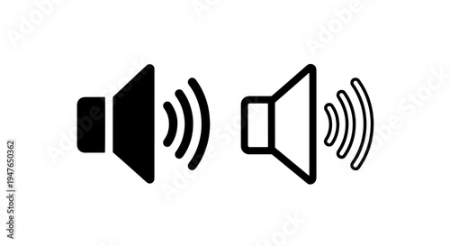 Minimalist speaker and audio volume indicators for user interface app design