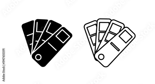 Professional color swatch palette guide icons for graphic design and print industry