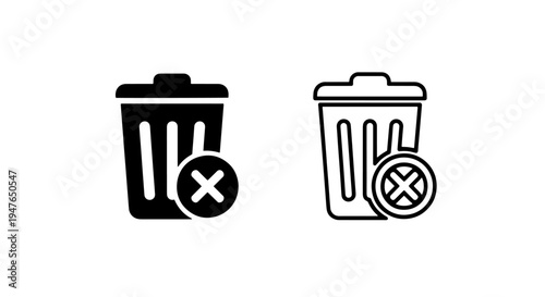 Data deletion and empty trash can app interface icon