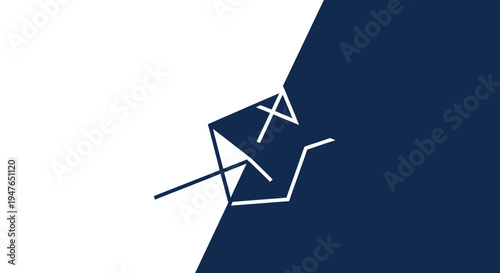 Abstract geometric shapes in a stark contrasting color scheme silhouette