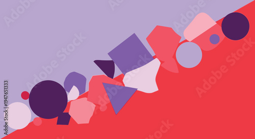 Abstract geometric shapes and colors create a modern design silhouette