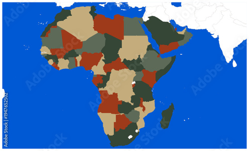 Outline Map of Africa Continents