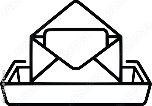 Envelope in mail inbox vector illustration, flat design