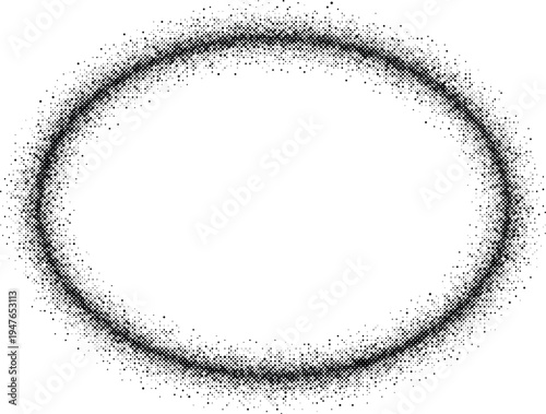 oval frame border halftone risograph decorative edge oval template grunge retro offset print screentone