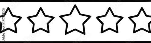 Five star rating vector illustration, flat design graphic