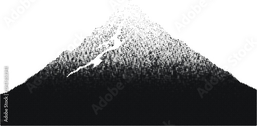 mountain peak halftone risograph triangle pyramid geometric shape grunge retro offset print screentone texture